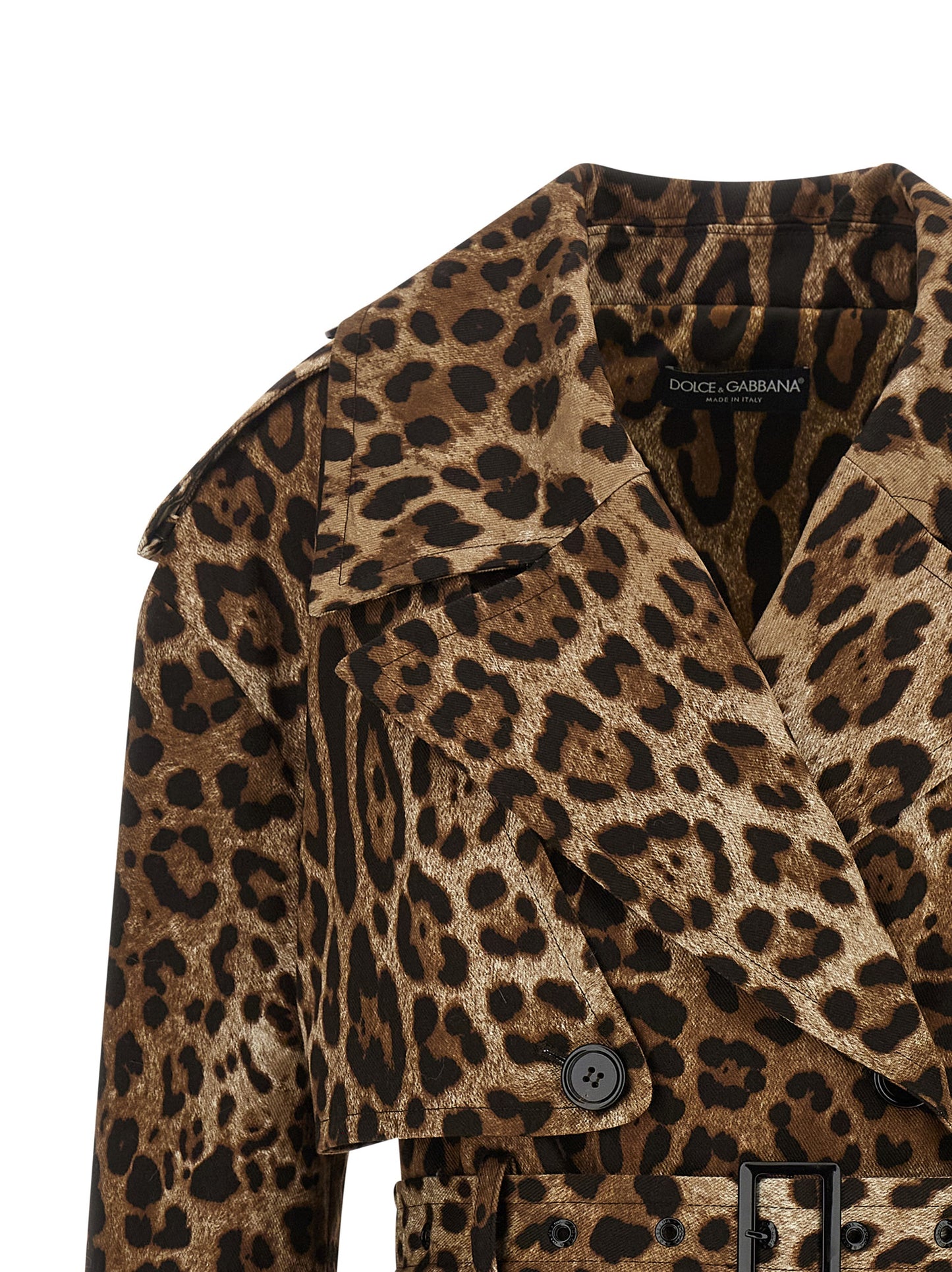Trench Coat by Dolce & Gabbana for women in stretch cotton and brown & print presents a exquisite silhouette, showcasing a exquisite and functional for an elevated aesthetic.