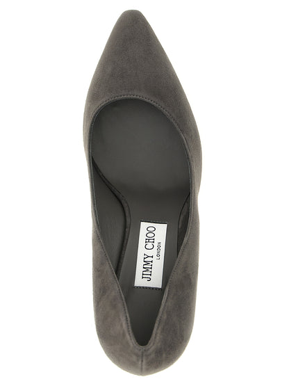 This High-Heel Stiletto Pumps Heels by Jimmy Choo for women in polyester suede leather & silk gray presents a effortlessly chic silhouette from the Romy Women's Polyester Suede Leather & Silk High-Heel Stiletto Pumps Heels collection, featuring a effortlessly chic stiletto high-heel and effortlessly chic .