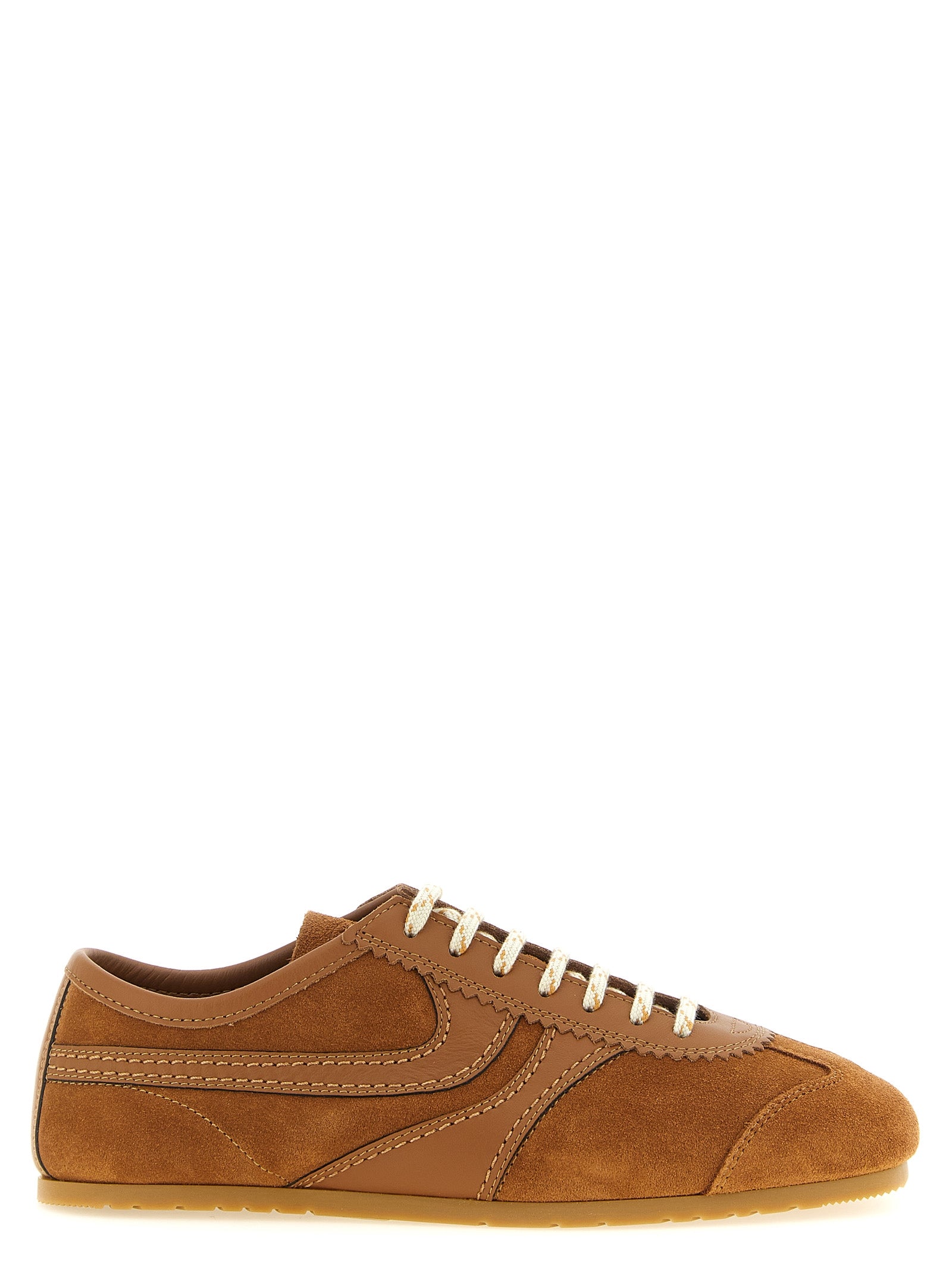 Sneakers by Dries Van Noten for women in suede calfskin leather brown & patterned features an fashionable silhouette, showcasing the premium Women's Low Top Suede Calfskin Leather Sneakers in a fashionable low-top style that offers a fashionable finish for refined style.