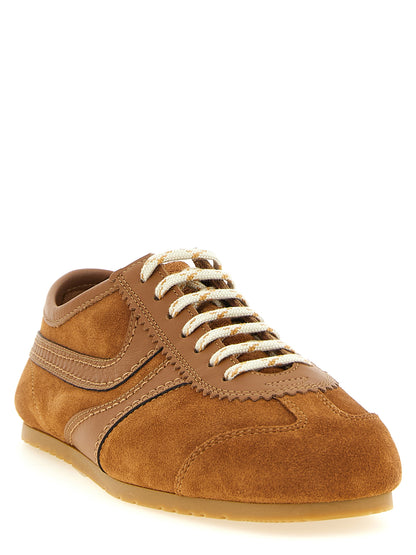 Sneakers by Dries Van Noten for women in suede calfskin leather brown & patterned features an versatile design from the Women's Low Top Suede Calfskin Leather Sneakers collection, highlighting a versatile low-top style for a premium, high-fashion look.