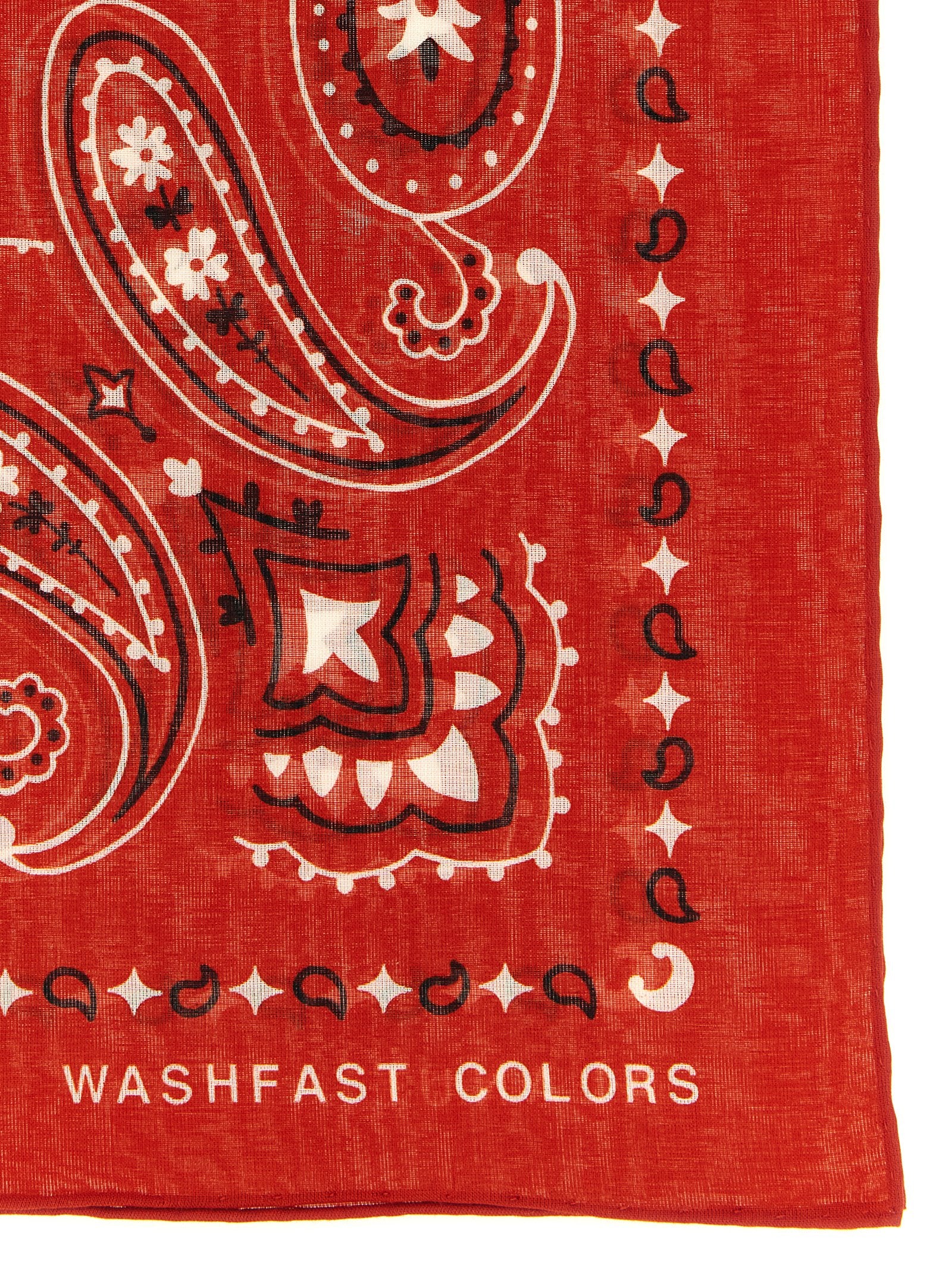 Scarf by Alanui for women in cotton black, multicolor, red, white, patterned, paisley & print showcases a warm silhouette from the Cotton Scarf collection, offering a warm drape that exudes sophisticated luxury.