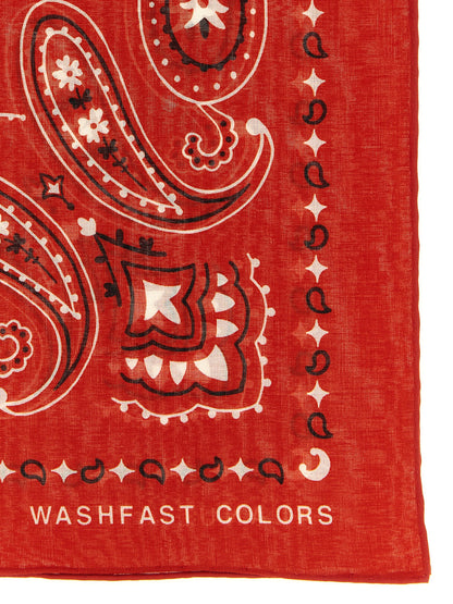Scarf by Alanui for women in cotton black, multicolor, red, white, patterned, paisley & print showcases a warm silhouette from the Cotton Scarf collection, offering a warm drape that exudes sophisticated luxury.