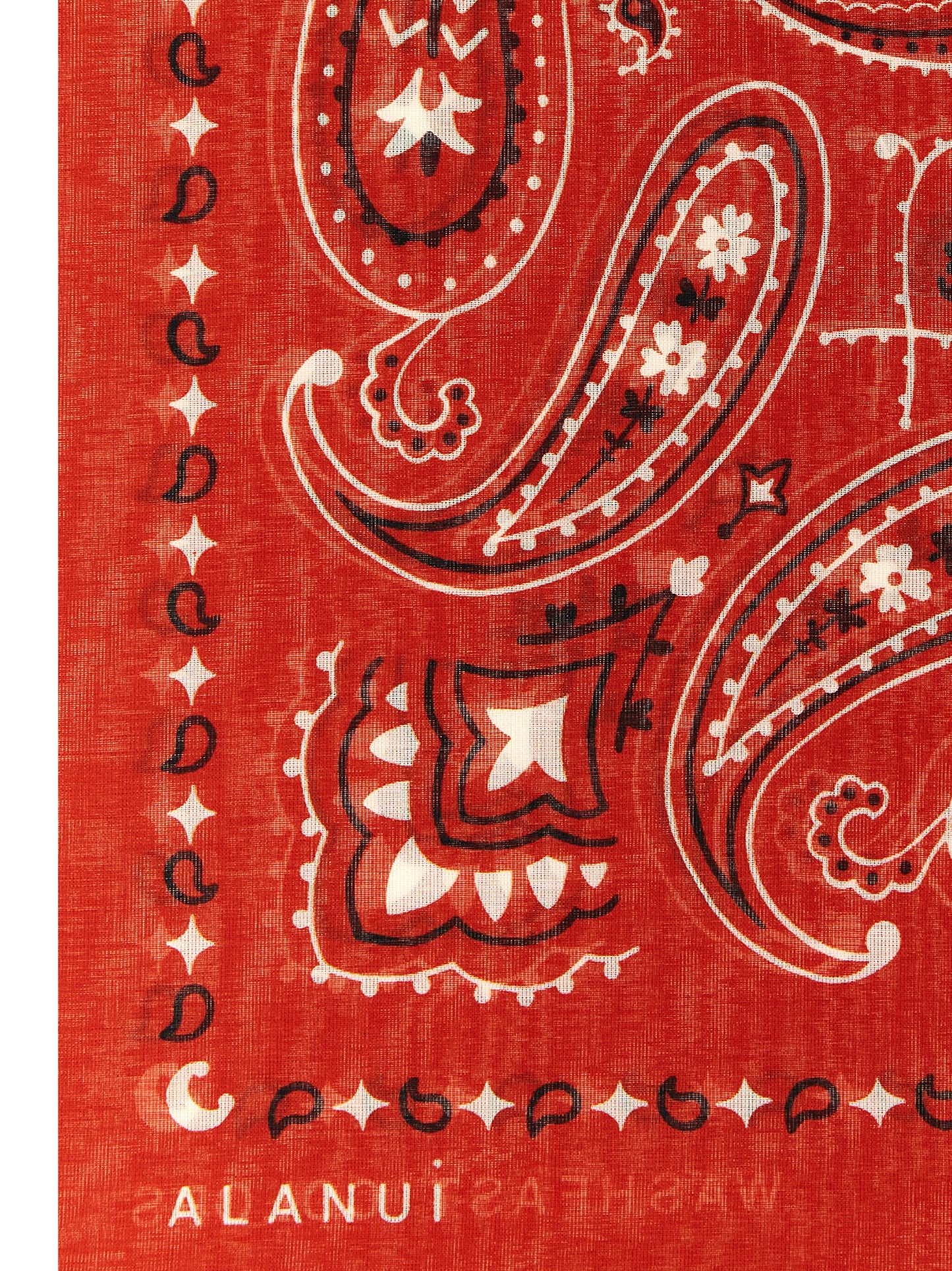 Scarf by Alanui for women in cotton black, multicolor, red, white, patterned, paisley & print presents a effortlessly chic silhouette, artfully capturing the essence of the effortlessly chic Cotton Scarf design for a sophisticated look.