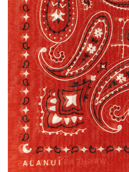 Scarf by Alanui for women in cotton black, multicolor, red, white, patterned, paisley & print presents a effortlessly chic silhouette, artfully capturing the essence of the effortlessly chic Cotton Scarf design for a sophisticated look.