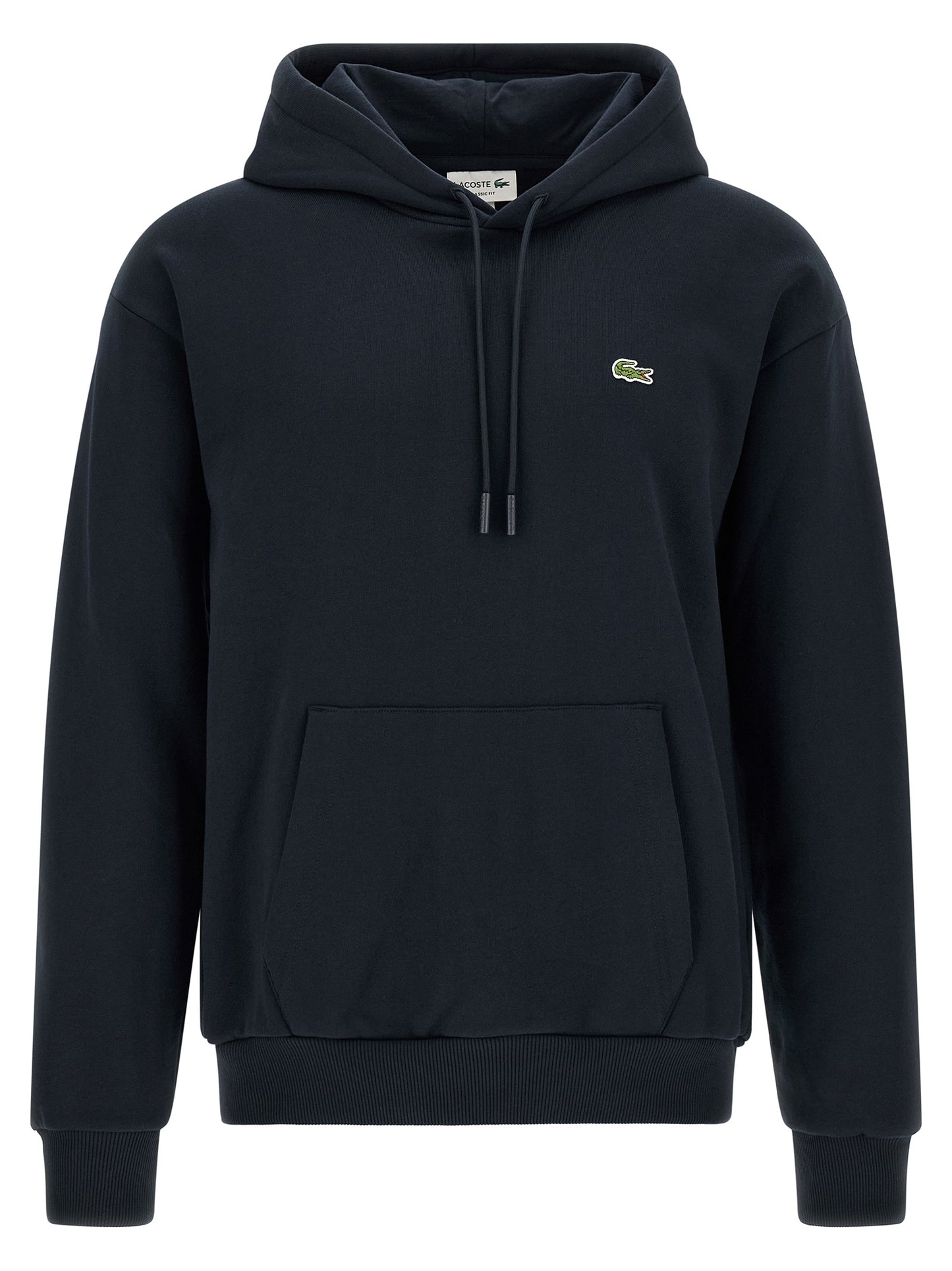 Sweatshirt Hoodie by Lacoste for men in poly cotton & crocodile skin leather blue showcases a city-ready silhouette, artfully detailed with a signature hooded neckline and for a city-ready finish.