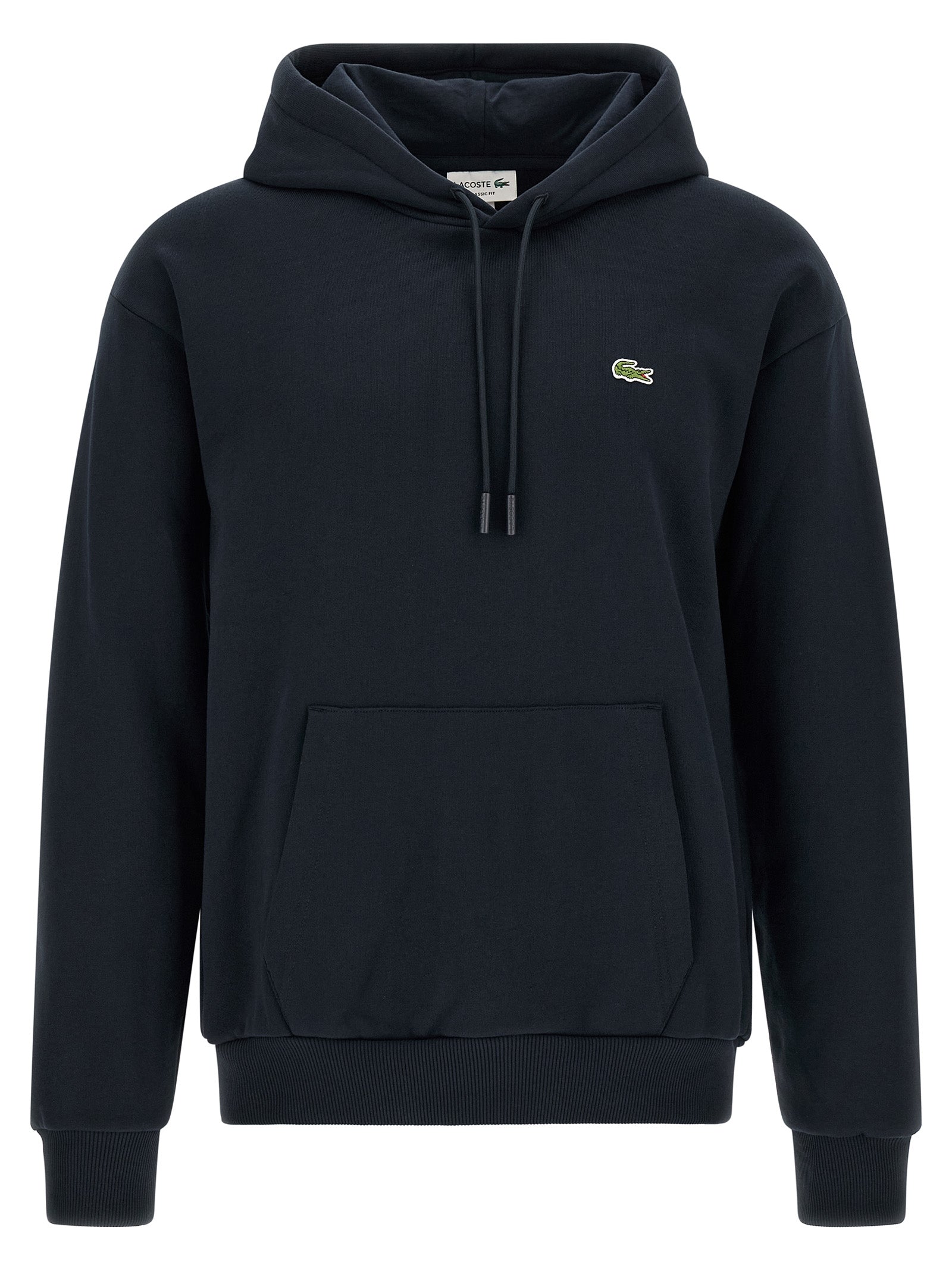 Sweatshirt Hoodie by Lacoste for men in poly cotton & crocodile skin leather blue showcases a city-ready silhouette, artfully detailed with a signature hooded neckline and for a city-ready finish.