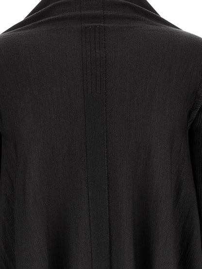 Cardigan by Rick Owens for women in cotton black features a nuanced silhouette with a refined and nuanced detailing for a sophisticated look.
