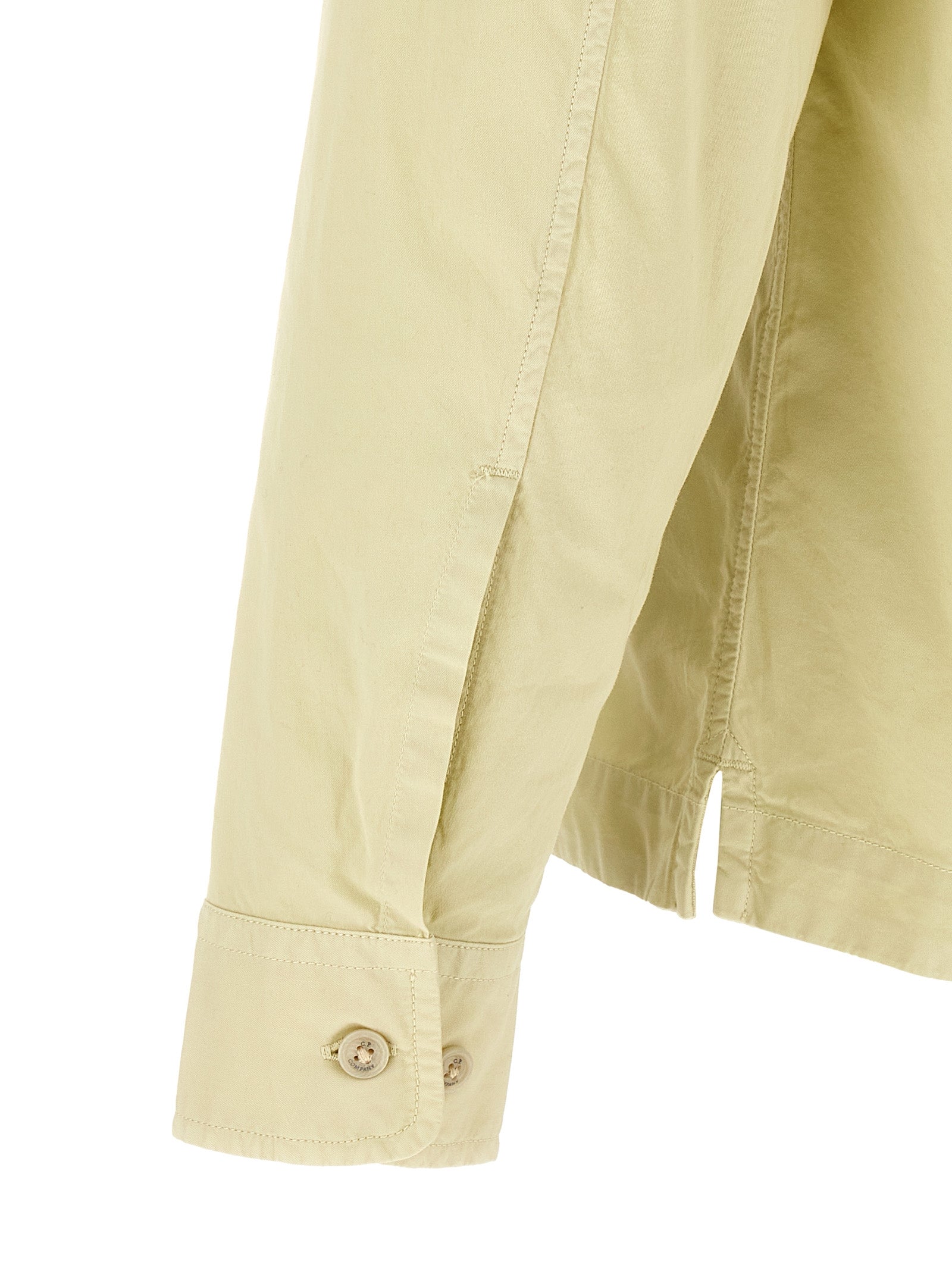Overshirt by C.P. Company for men in cotton beige & sand, featuring a nuanced and nuanced for a sophisticated finish.