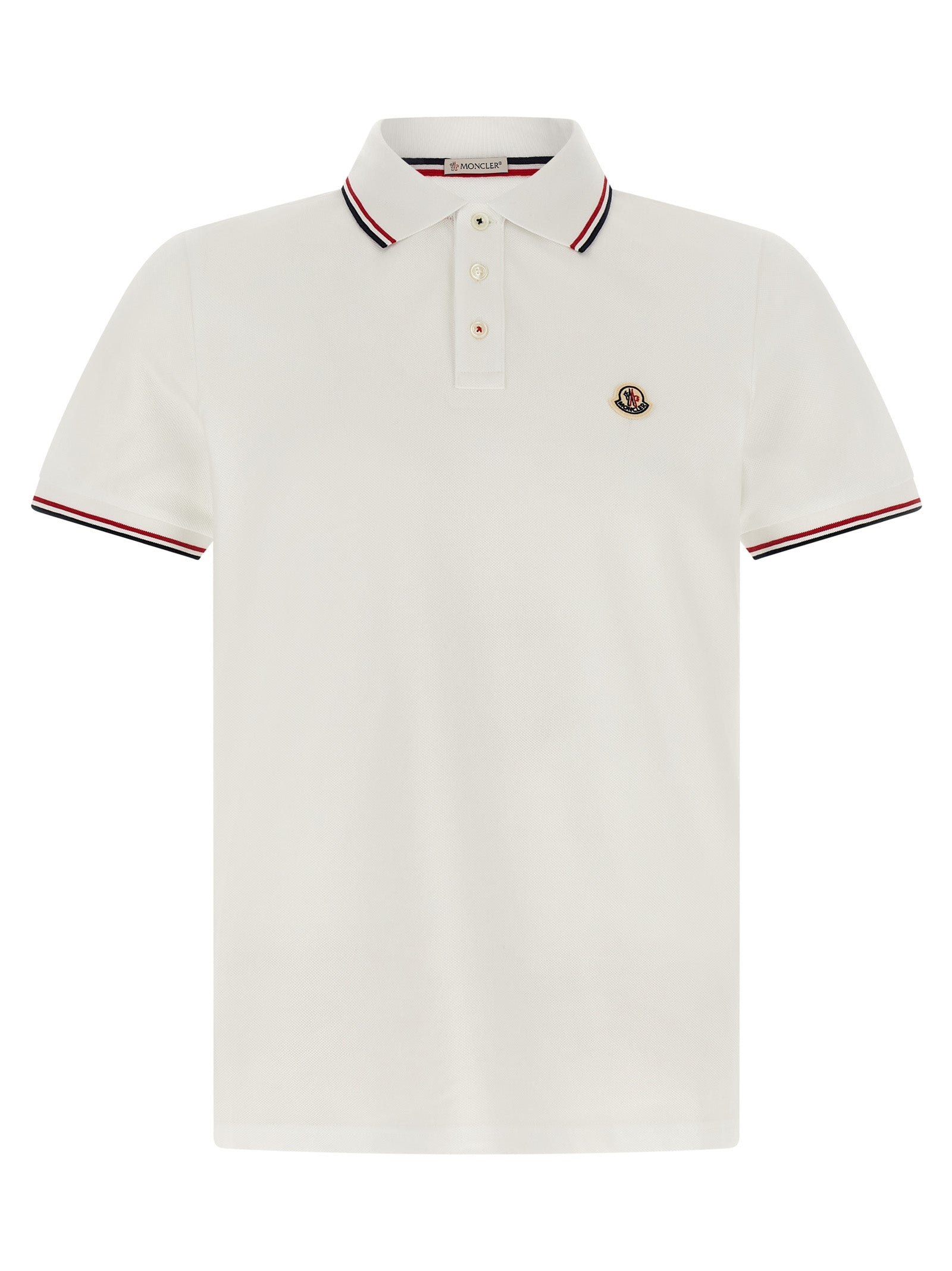 This Polo Shirt by Moncler for men in cotton felt white & striped presents a flawless silhouette, showcasing flawless detailing and a refined for a truly flawless aesthetic.