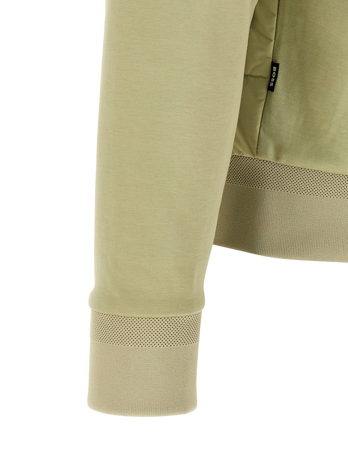 Sweatshirt by Hugo Boss for men in cotton polyester bicolour & green features an provocated silhouette, detailed with a provocated and a refined for a sophisticated aesthetic.