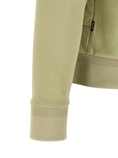 Sweatshirt by Hugo Boss for men in cotton polyester bicolour & green features an provocated silhouette, detailed with a provocated and a refined for a sophisticated aesthetic.