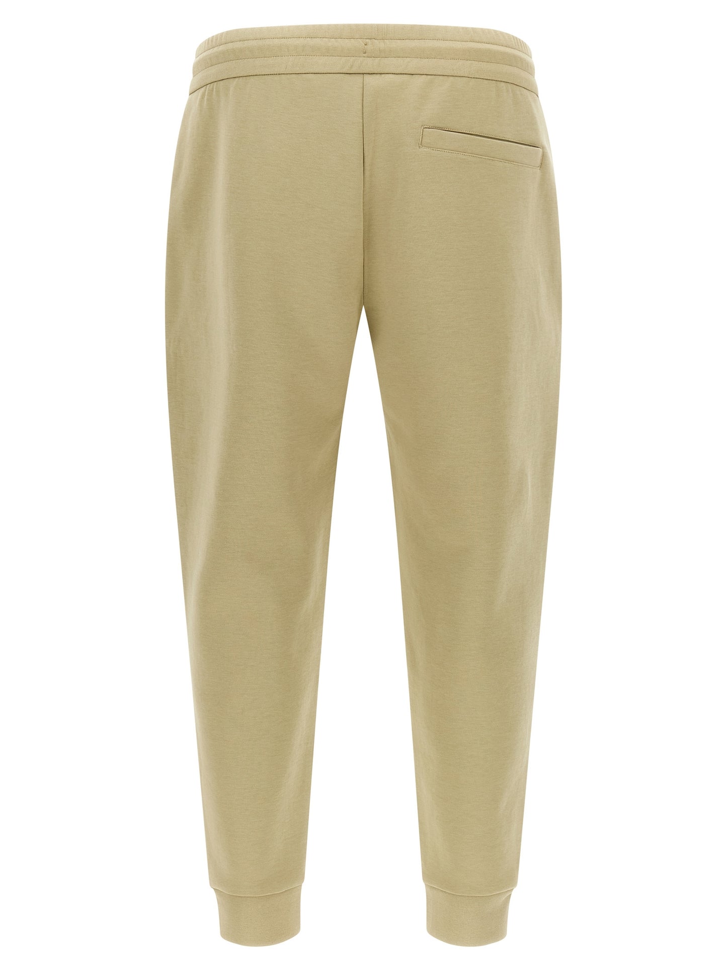 Joggers by Hugo Boss for men in cotton polyester beige & monogram features an refined tailoring silhouette, showcasing a premium with a and long cut for a refined tailoring look.