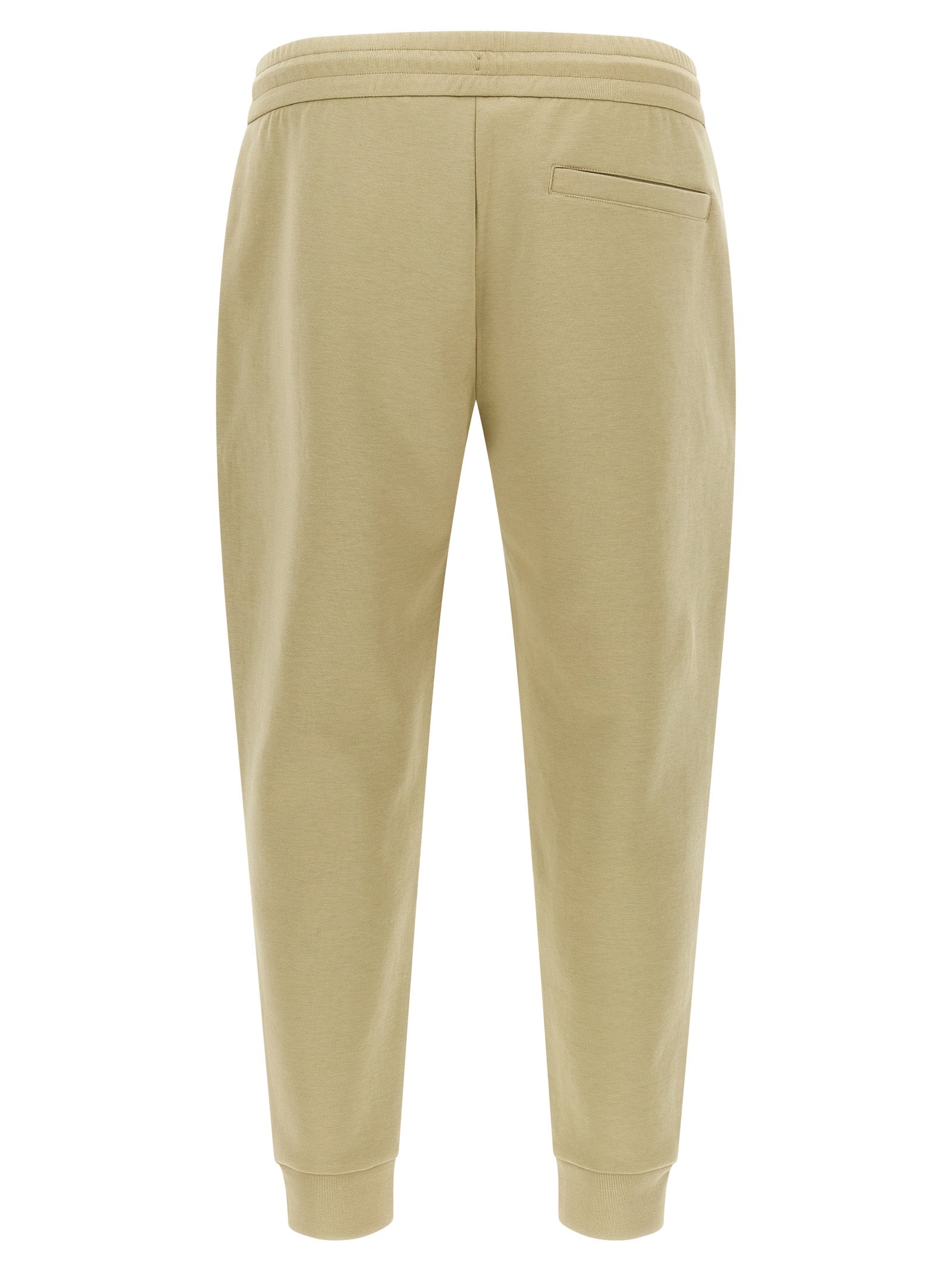 Joggers by Hugo Boss for men in cotton polyester beige & monogram features an refined tailoring silhouette, showcasing a premium with a and long cut for a refined tailoring look.