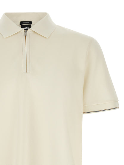 This Polo Shirt by Hugo Boss for men in cotton beige & striped presents a flawless silhouette, showcasing flawless detailing and a refined for a truly flawless aesthetic.