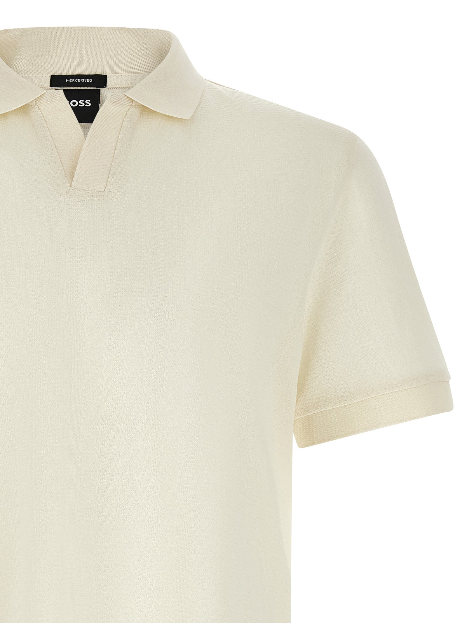 Polo Shirt by Hugo Boss for men in cotton white presents a sleek silhouette, featuring a refined and for a sleek finish.