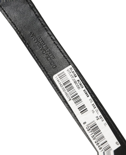 Dolce & Gabbana Black Textured Leather Gold Buckle Belt Strap Bracelet