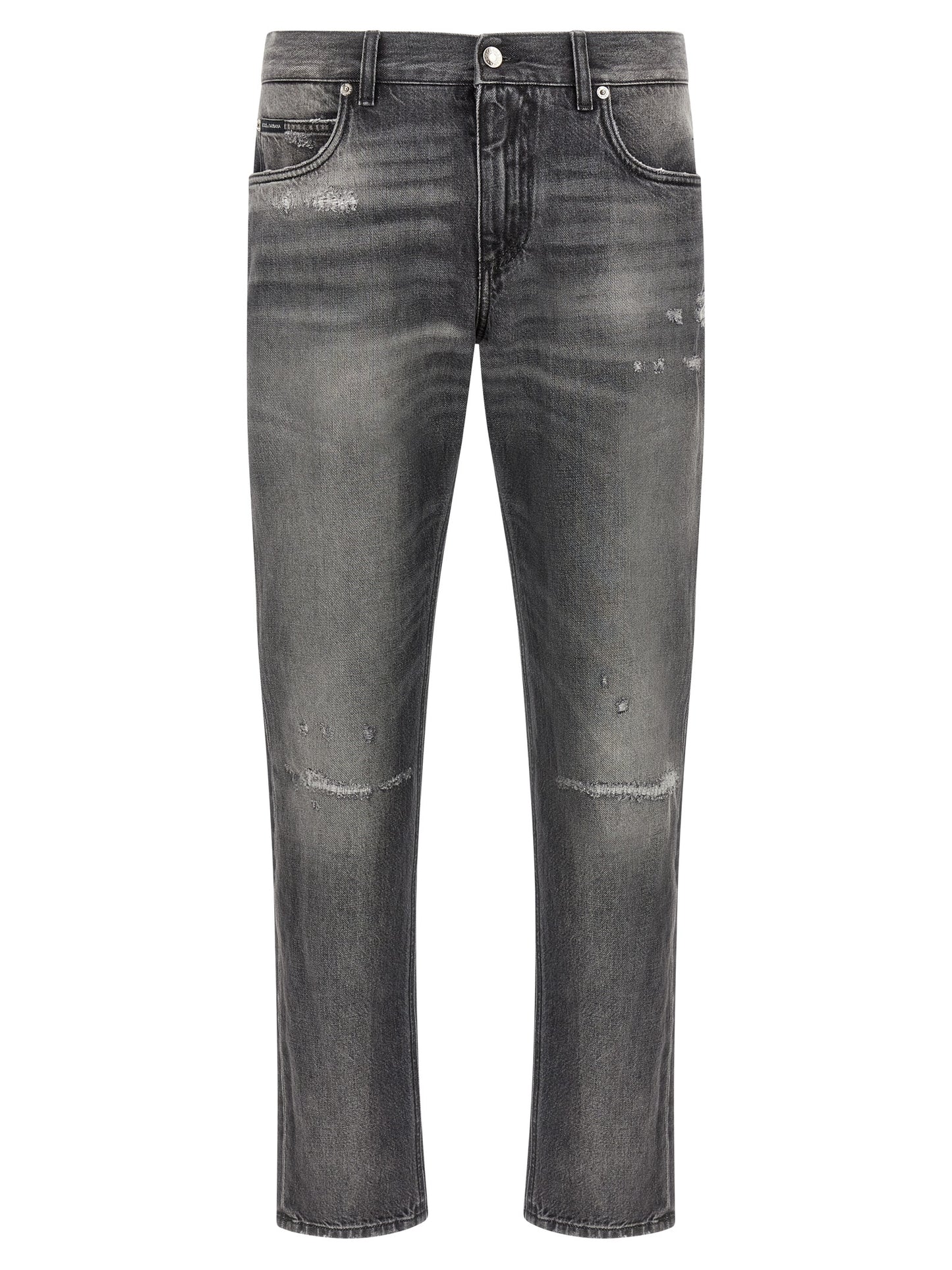 Jeans by Dolce & Gabbana for men in denim cotton gray features an refined tailoring silhouette, showcasing a premium with a and long cut for a refined tailoring look.