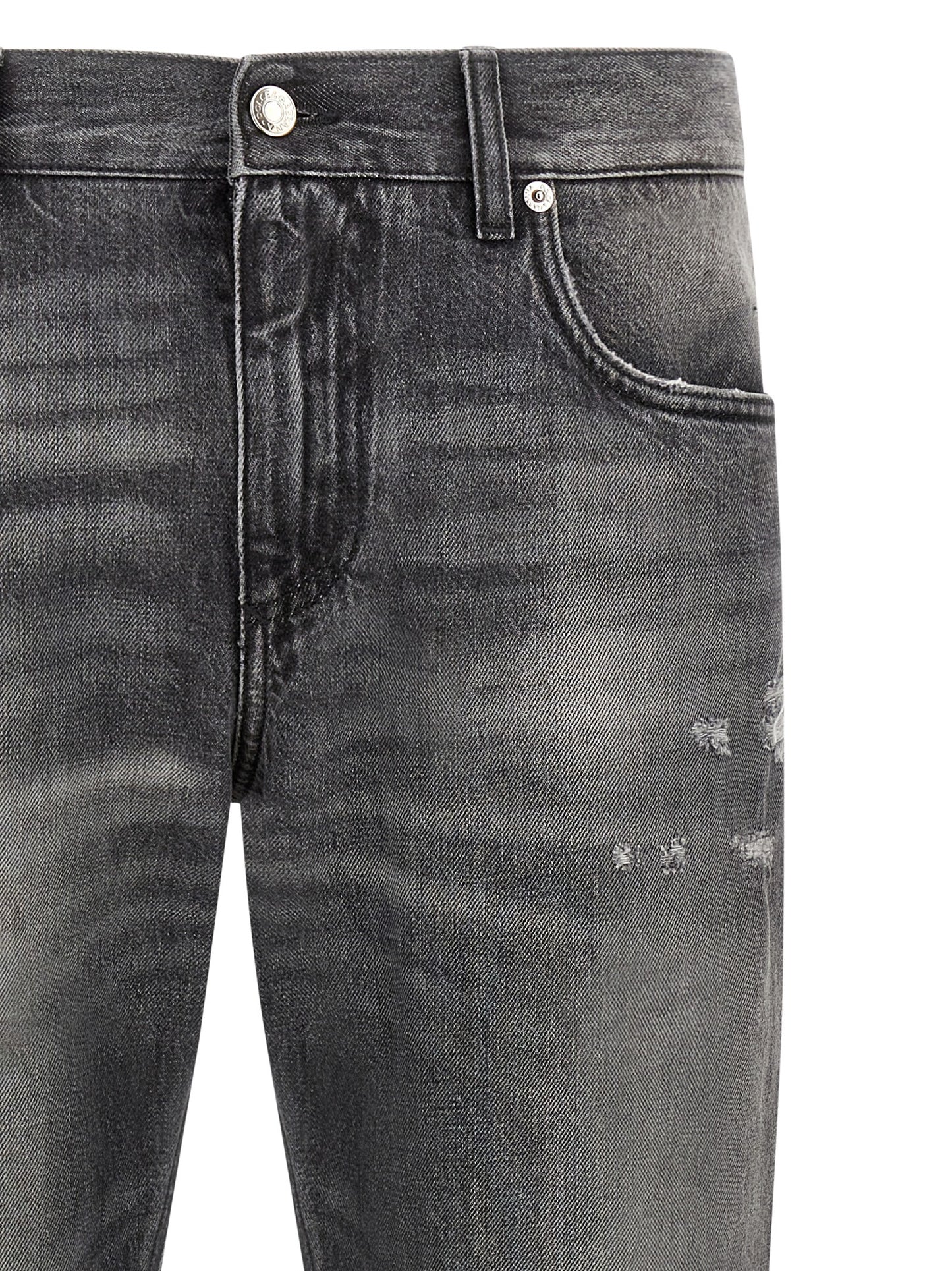 Jeans by Dolce & Gabbana for men in denim cotton gray features an refined tailoring silhouette, showcasing a premium with a and long cut for a refined tailoring look.