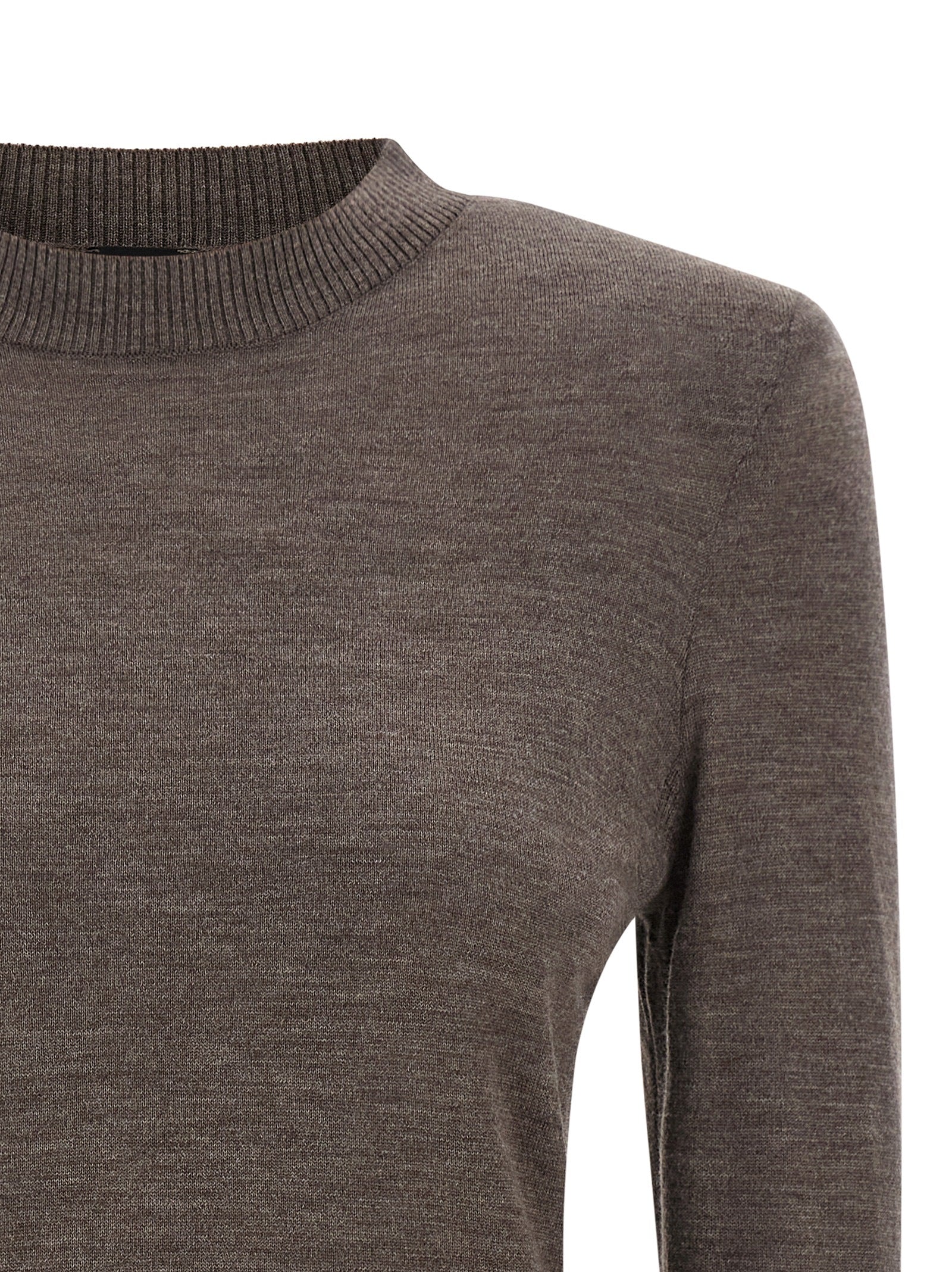 Cardigan by PINKO for women in merino wool brown & signature features an impeccable silhouette, showcasing a sophisticated crew neckline and detail for a truly impeccable finish.
