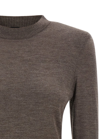 Cardigan by PINKO for women in merino wool brown & signature features an impeccable silhouette, showcasing a sophisticated crew neckline and detail for a truly impeccable finish.