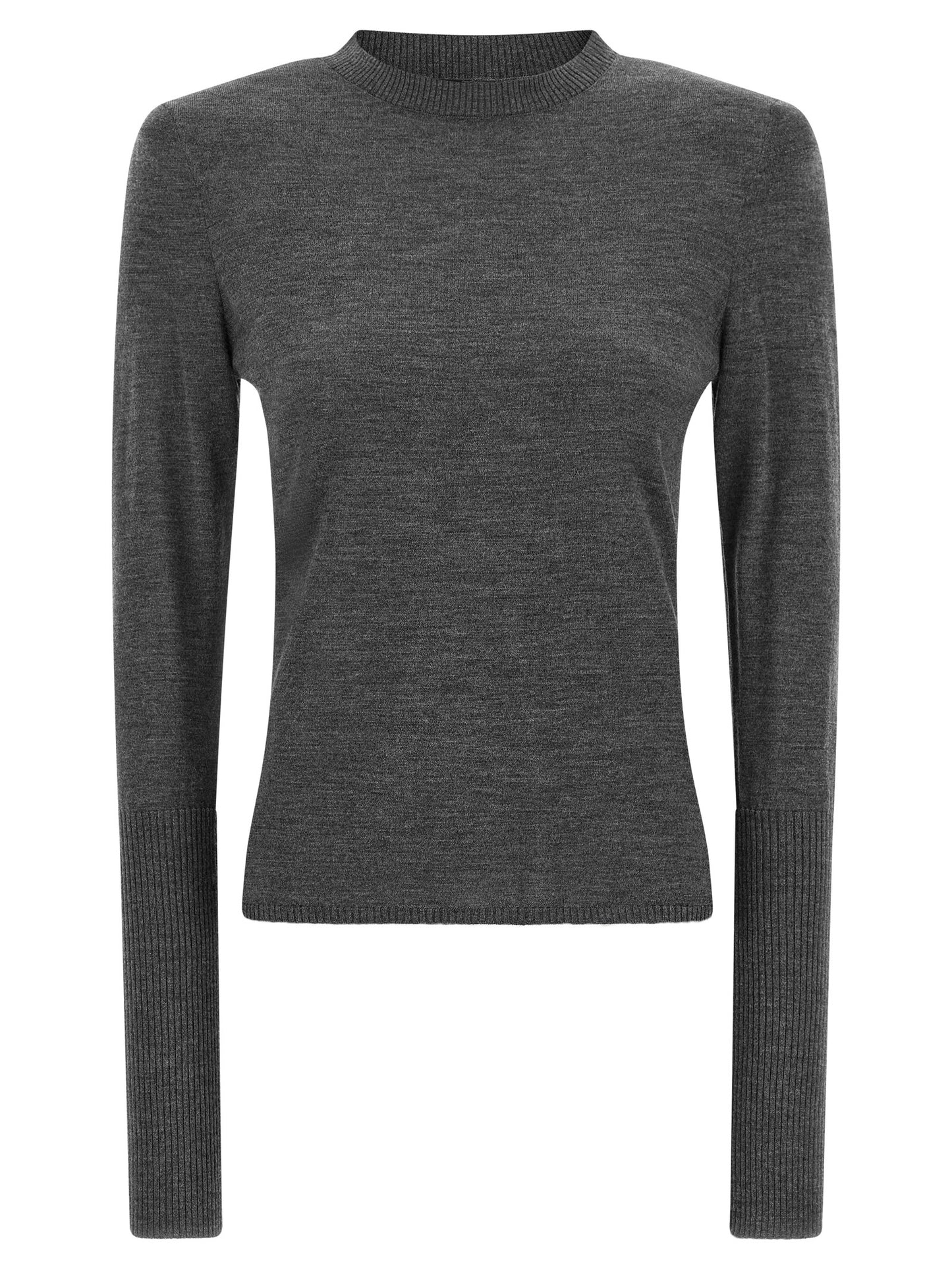 Cardigan by PINKO for women in merino wool gray features a nuanced silhouette with a refined and nuanced detailing for a sophisticated look.