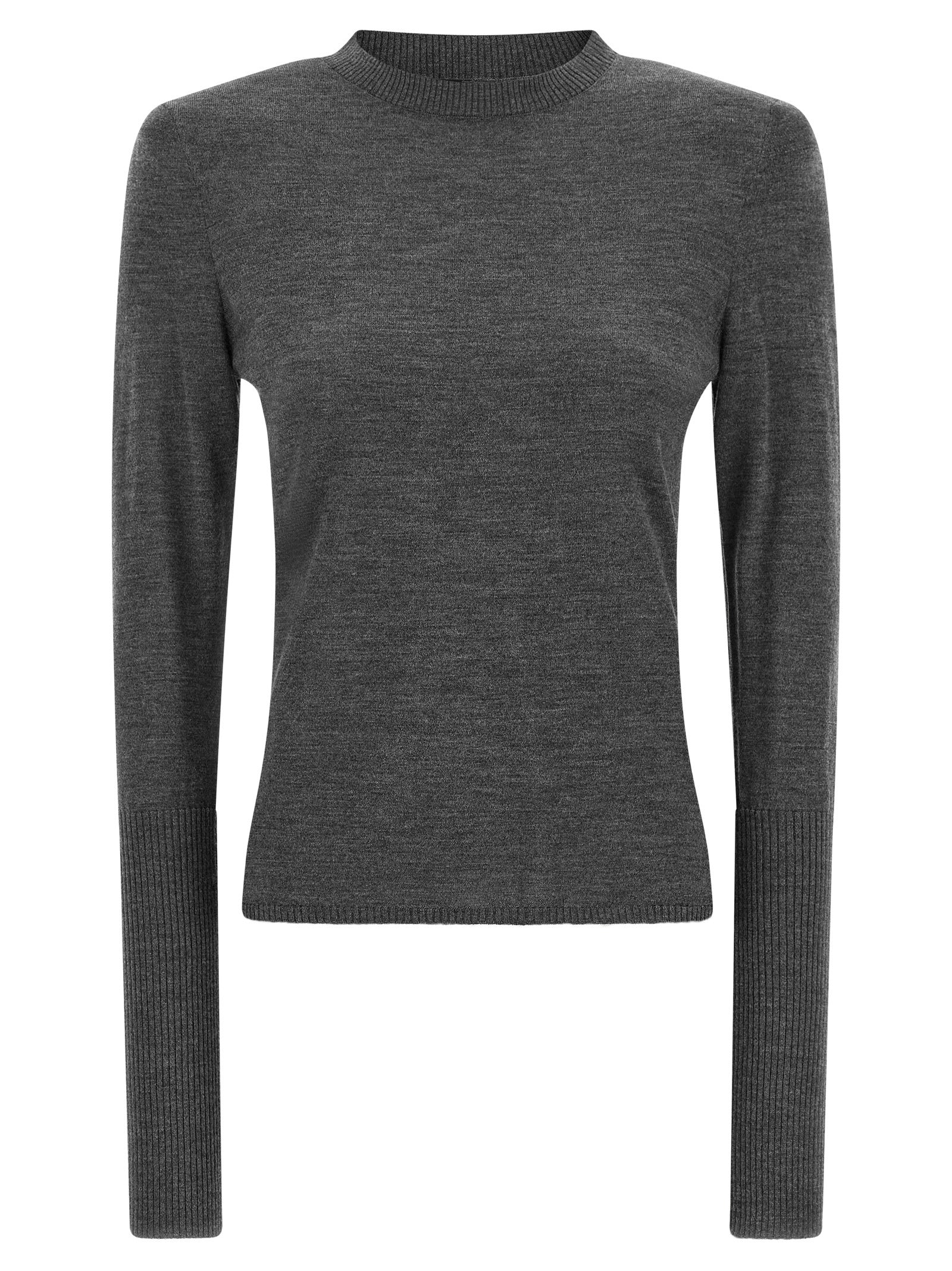 Cardigan by PINKO for women in merino wool gray features a nuanced silhouette with a refined and nuanced detailing for a sophisticated look.
