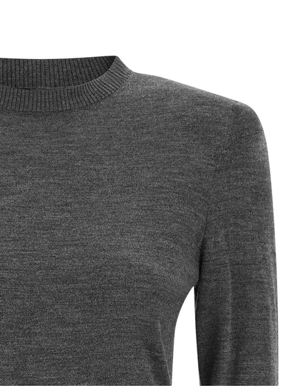 Cardigan by PINKO for women in merino wool gray features an crisp silhouette, showcasing a sophisticated and detail for a truly crisp finish.