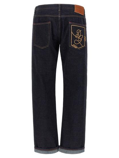 Jeans by Dolce & Gabbana for men in denim cotton blue, indigo & signature features an sophisticated and with a precise long, creating a sophisticated and sophisticated silhouette.