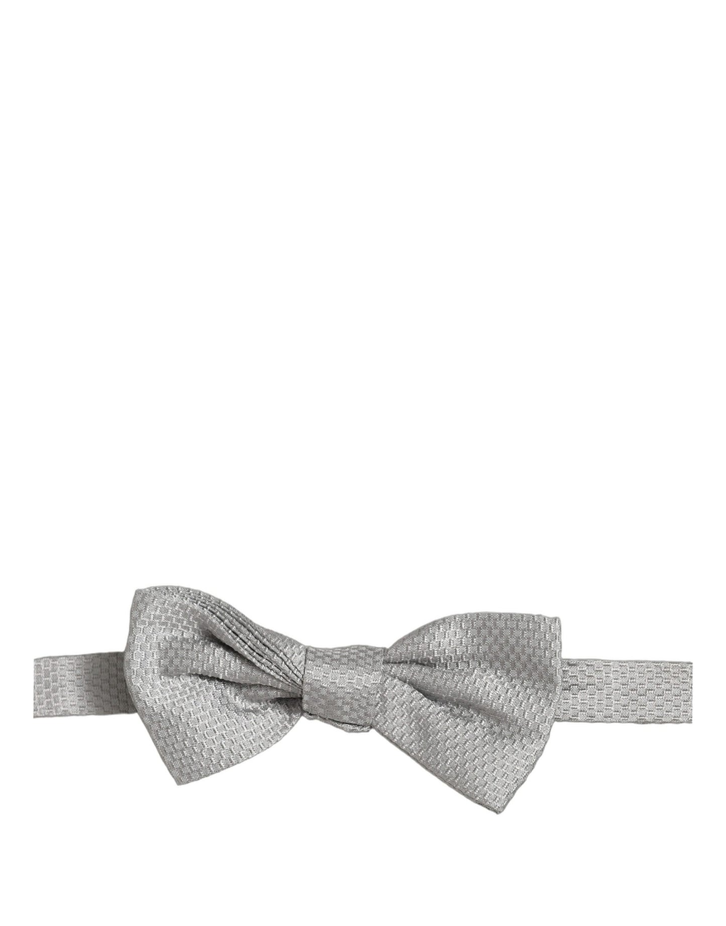 Dolce & Gabbana Men Gray 100% Silk Adjustable Neck Papillon Bow Tie