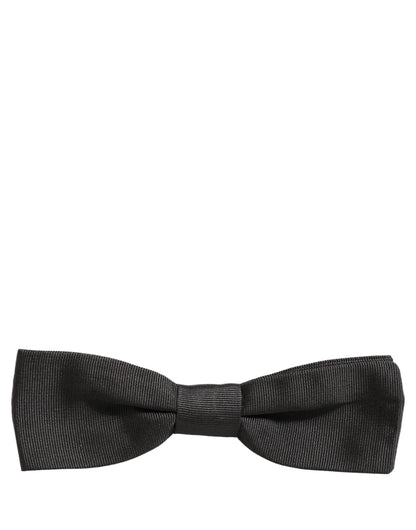 Dolce & Gabbana Men Black 100% Cotton Adjustable Neck Papillon Bow Tie