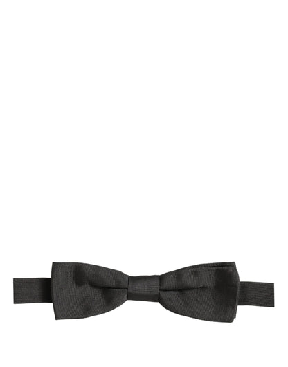 Dolce & Gabbana Men Black 100% Cotton Adjustable Neck Papillon Bow Tie
