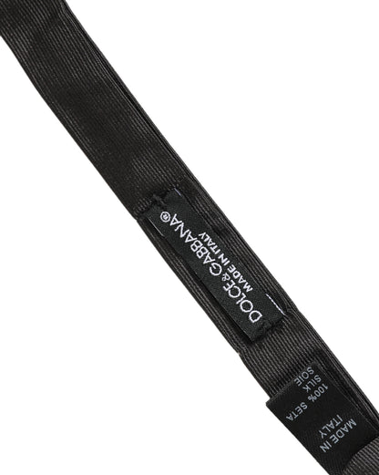 Dolce & Gabbana Men Black 100% Cotton Adjustable Neck Papillon Bow Tie