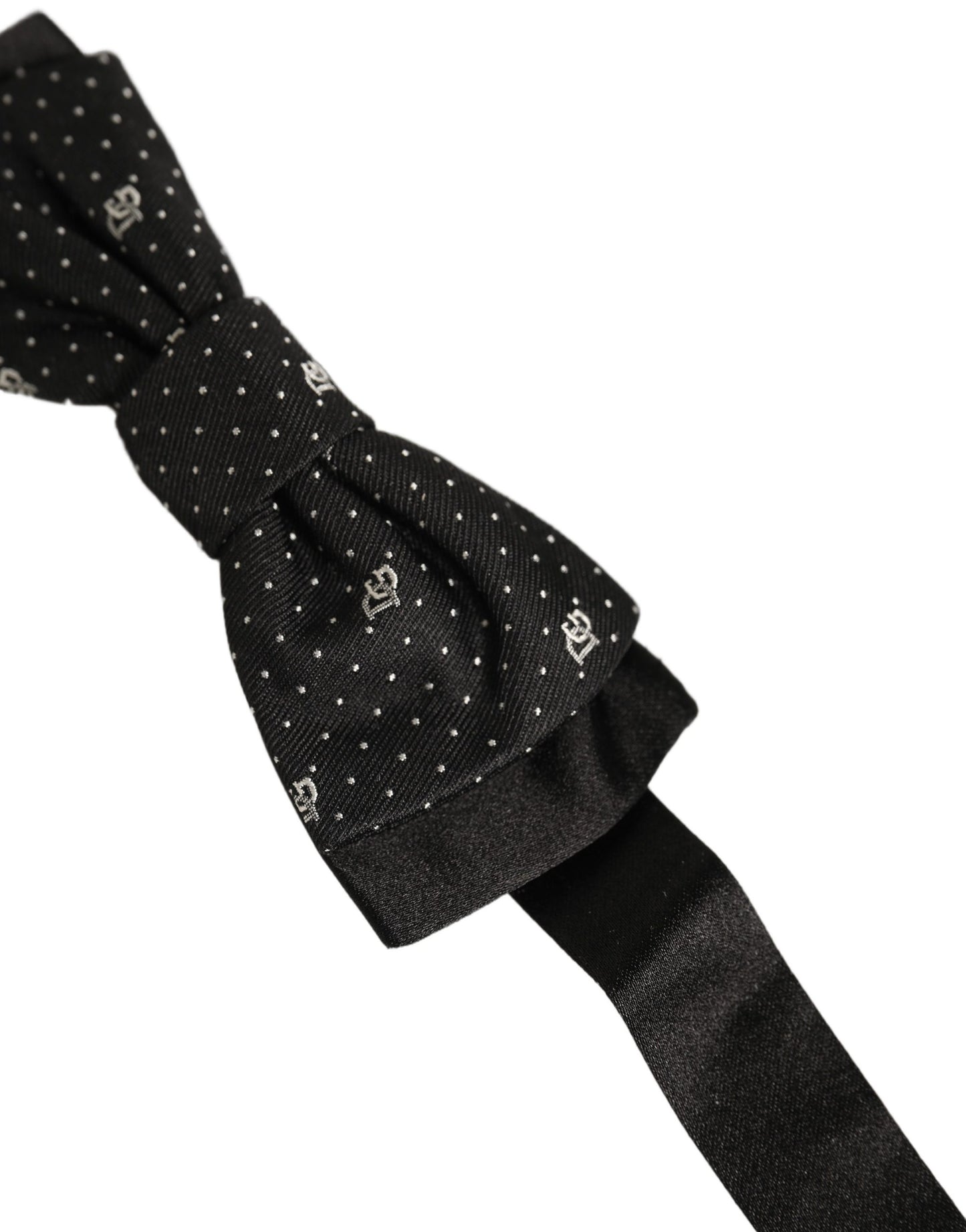 Dolce & Gabbana Men Black DG Polka Dot Adjustable Neck Papillon Bow Tie