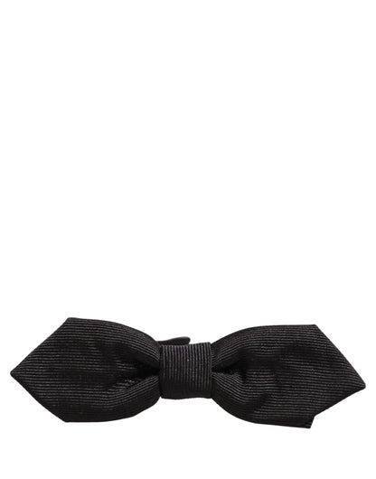 Dolce & Gabbana Men Black 100% Silk Adjustable Neck Papillon Bow Tie