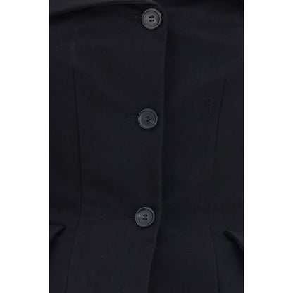 Vest by Magda Butrym for women in silk & cotton black features an on trend silhouette, showcasing a sophisticated and premium pockets & insulated for a truly on trend finish.
