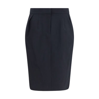 Skirt by Magda Butrym for women in cotton black features a captivating silhouette, showcasing the captivating Women's Pleated Straight Cotton Midi Skirt design with a sophisticated midi for a captivating look.