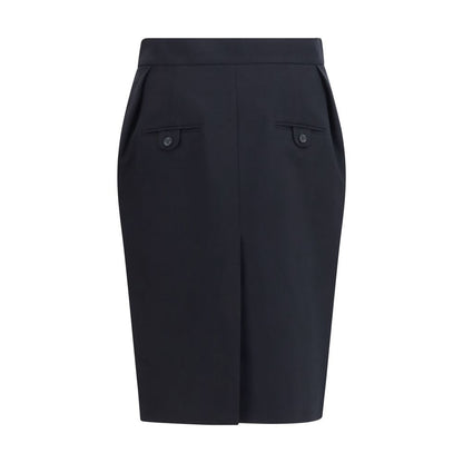 Skirt by Magda Butrym for women in cotton black features an relaxed-yet-refined silhouette that elegantly showcases the Women's Pleated Straight Cotton Midi Skirt design and sophisticated midi.