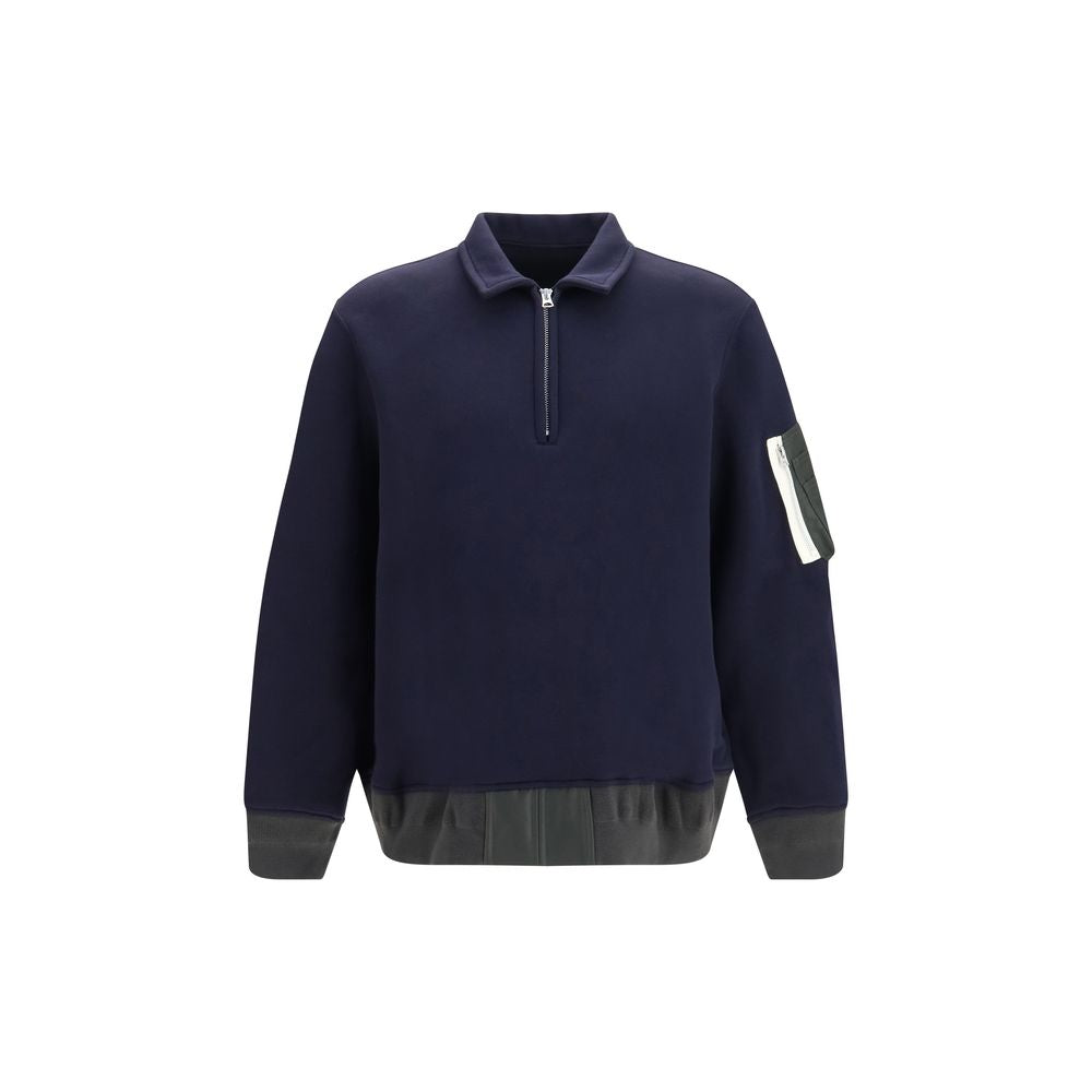 Polo Shirt by Sacai for men in polyester cotton terry cloth blue & signature showcases a enviable silhouette, featuring a refined and for a enviable finish.