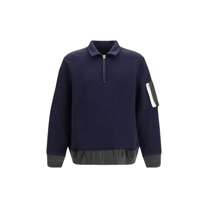 Polo Shirt by Sacai for men in polyester cotton terry cloth blue & signature showcases a enviable silhouette, featuring a refined and for a enviable finish.