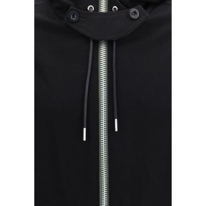 Sweatshirt Hoodie by Sacai for men in merino wool flannel black showcases a city-ready silhouette, artfully detailed with a signature and for a city-ready finish.