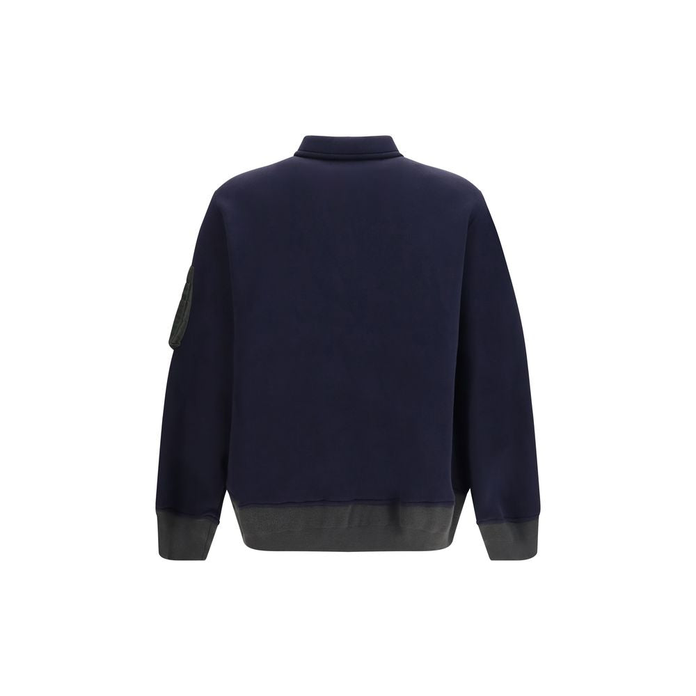 Polo Shirt by Sacai for men in polyester cotton terry cloth blue & signature presents a crisp silhouette, artfully detailed with a crisp and crisp .