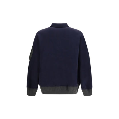 Polo Shirt by Sacai for men in polyester cotton terry cloth blue & signature presents a crisp silhouette, artfully detailed with a crisp and crisp .