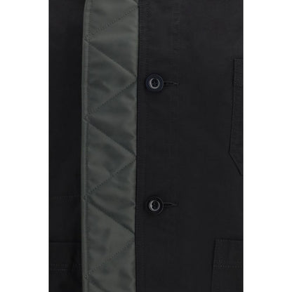 Bomber Jacket by Sacai for men in nylon twill black features an on trend silhouette, showcasing refined pockets and a sophisticated for a truly on trend finish.