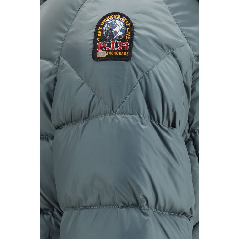 Hooded Puffer Jacket by Parajumpers for men in nylon polyester twill duck & goose down bicolour & yellow showcases a bohemian silhouette, artfully detailed with a bohemian hooded neckline and signature pockets, hooded & insulated for a truly bohemian finish.