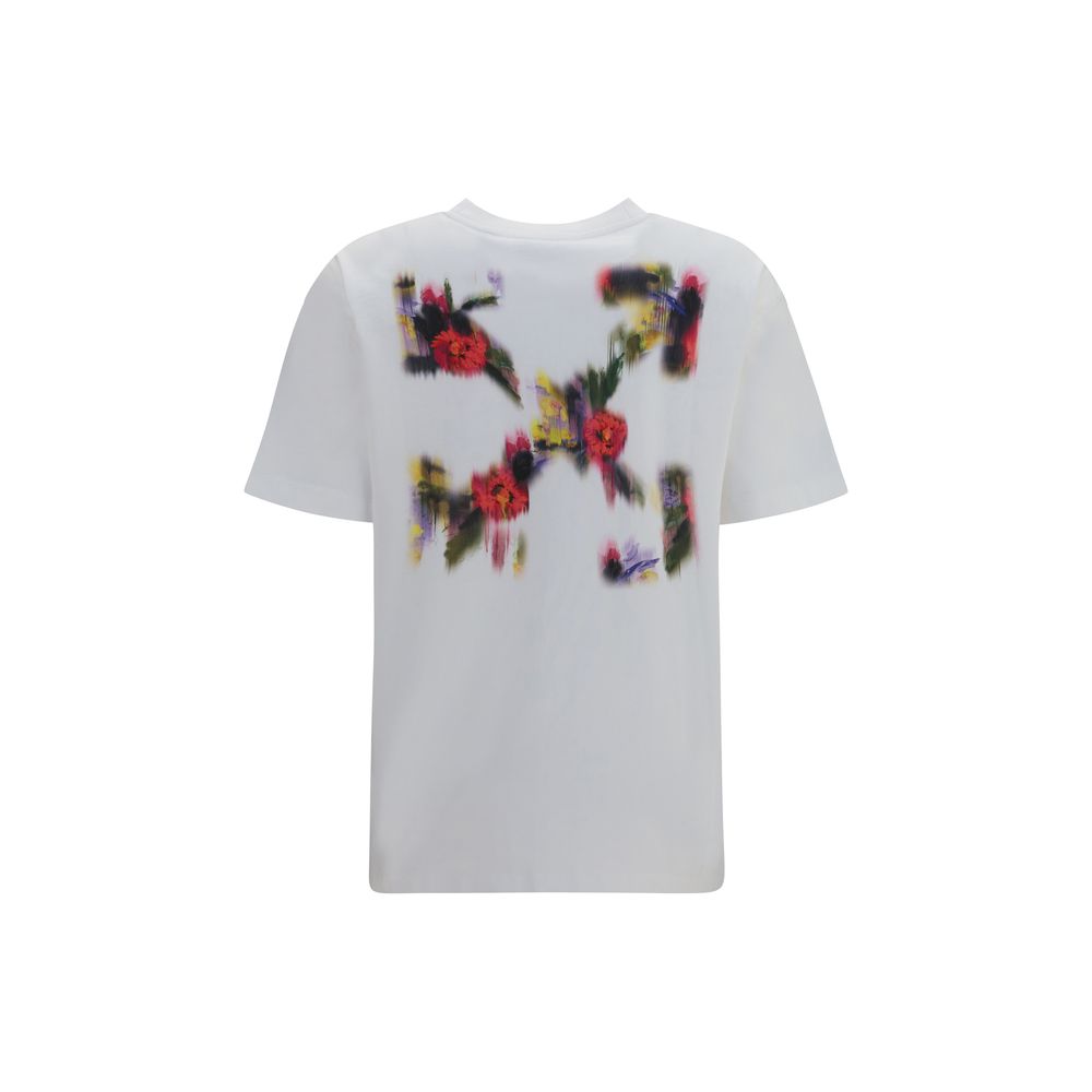 T-Shirt by Off-White for women in cotton white & floral showcases a unassuming silhouette, artfully detailed with a refined crew neckline and unassuming for a sophisticated, contemporary look.