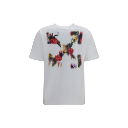 T-Shirt by Off-White for women in cotton white & floral showcases a unassuming silhouette, artfully detailed with a refined crew neckline and unassuming for a sophisticated, contemporary look.