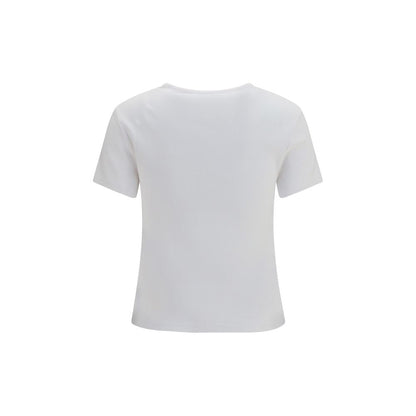 T-Shirt by Off-White for women in stretch cotton black, natural & white showcases a fashionable silhouette, elegantly detailed with a fashionable and crew neckline for a sophisticated, high-fashion look.
