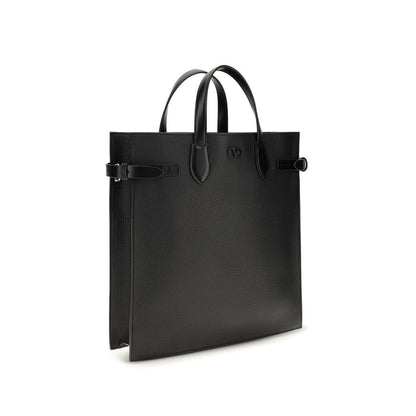 Medium Crossbody Travel Satchel Shoulder Bag by Valentino Garavani for men in bos taurus calf leather black & palladium features a effortless chic silhouette with a secure , ample , and versatile crossbody-strap, shoulder-strap, handle & adjustable-strap for a effortless chic finish.