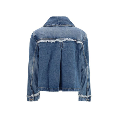 Trucker Jacket by Ganni for women in denim cotton blue features an contemporary silhouette, showcasing a sophisticated and contemporary pockets for a truly refined look.