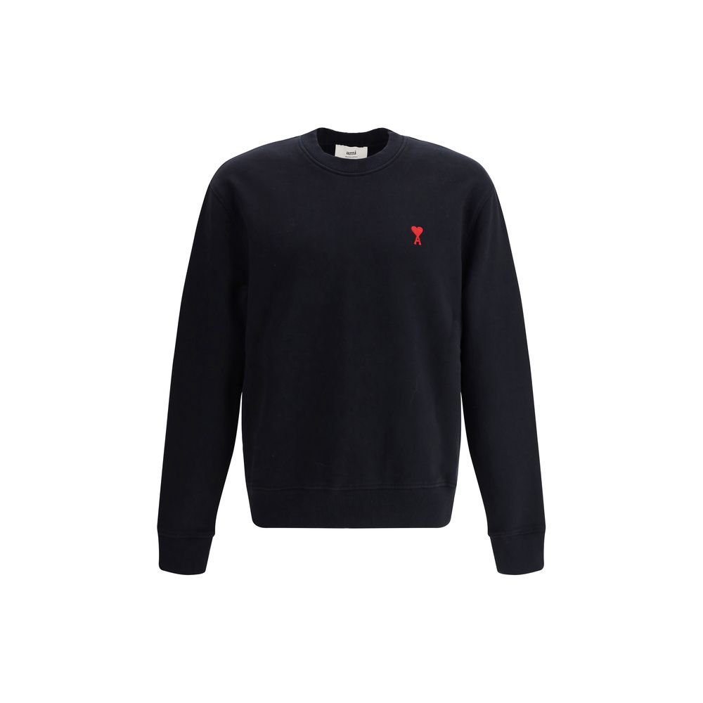 Sweatshirt by Ami Paris for men in cotton black features an magnificent silhouette, showcasing a sophisticated crew neckline and detail for a truly magnificent finish.